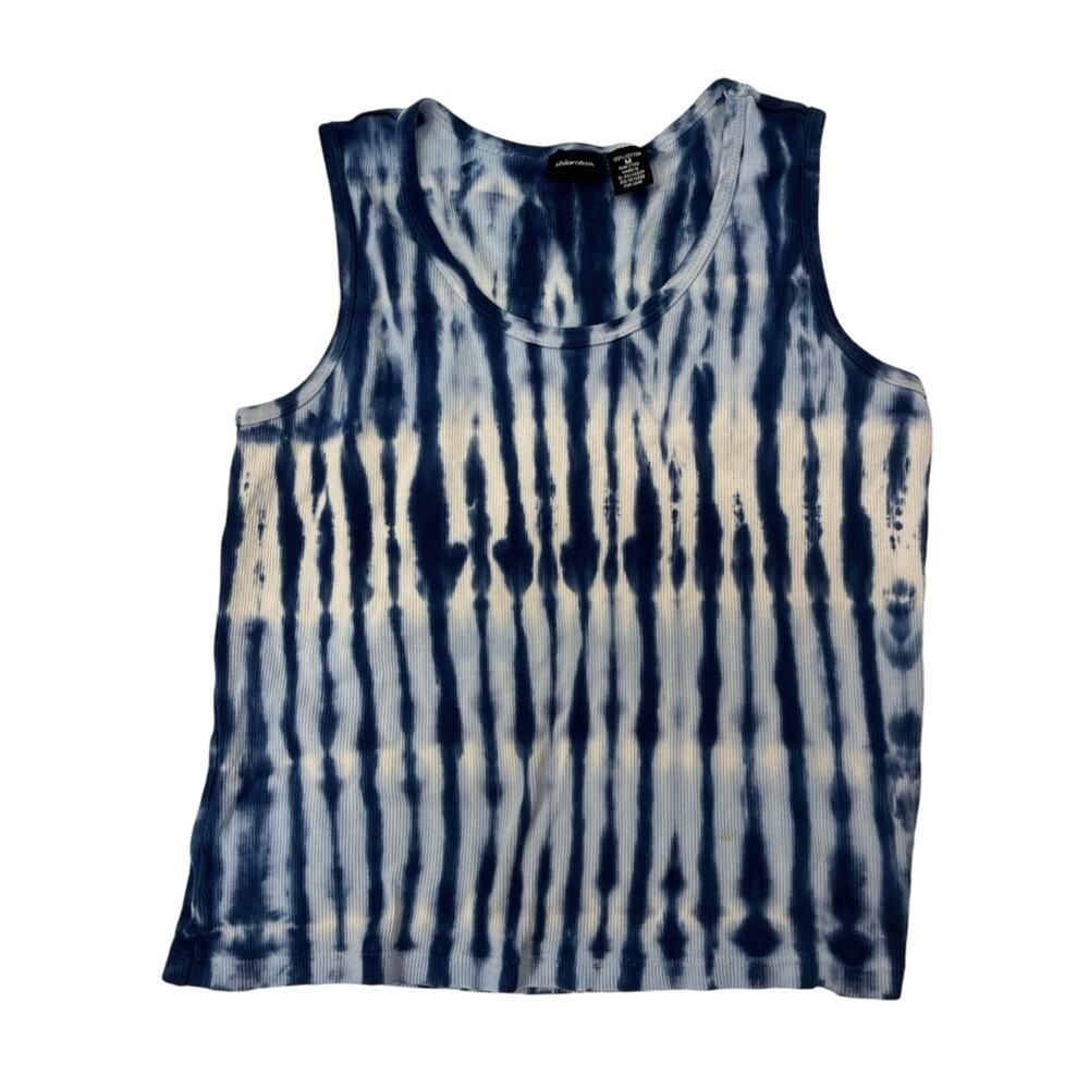 Xhilaration Tie Dye Blue Tank Top Y2K Streetwear Boho Women's Medium Vintage